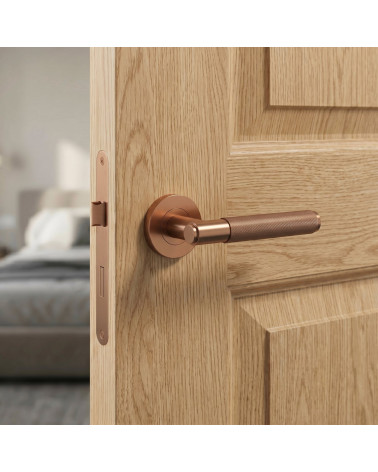 Copper Door Handle for a Warm Décor - OVAL 1741 Model