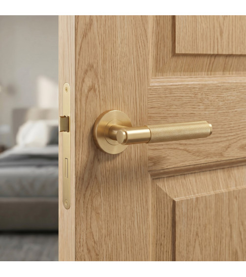 Matt gold door handle OVAL 1741 design handle