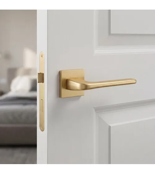 Solo matt gold door handle - designer handle