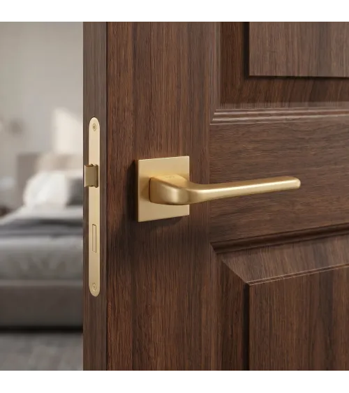 Solo matt gold door handle - designer handle