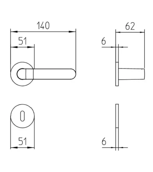 Graphite Mandelli Callas door handle design handle