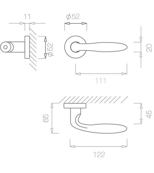 Gold TUPAI 1908 door handle design hardware