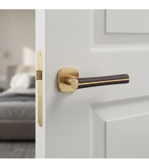 DAVIDIA zamak and leather door handle designer handle