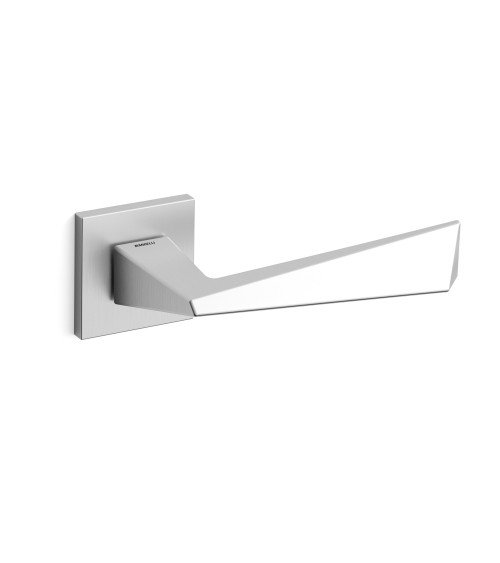Satin nickel Mandelli Piramid door handle design handle