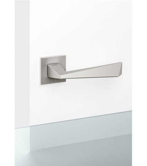 Satin nickel Mandelli Piramid door handle design handle
