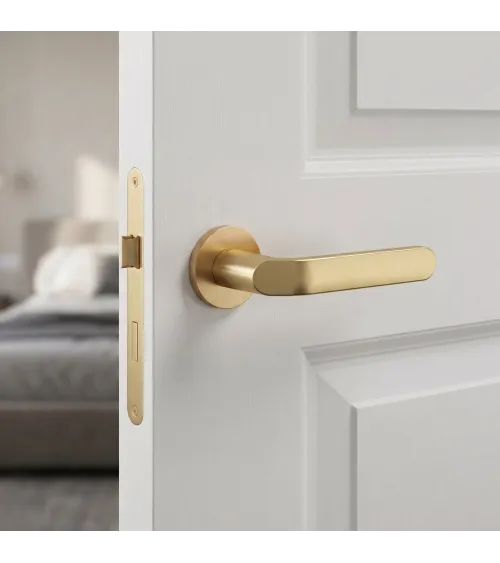 Matt gold door handle Mandelli Callas designer handle