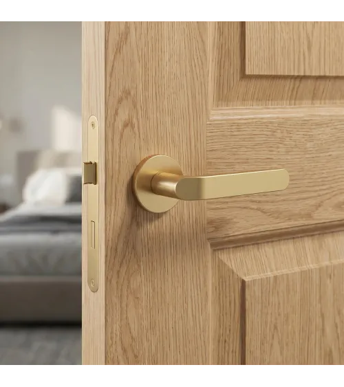 Matt gold door handle Mandelli Callas designer handle