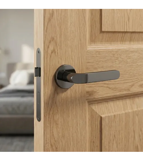 Black nickel door handle Mandelli Callas designer handle