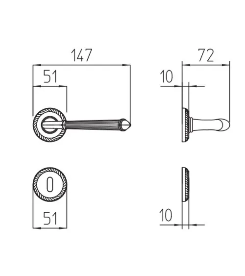 Mandelli Aurora door handle design handle colour 4