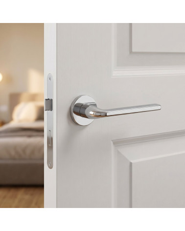 Polished Chrome Door Handle, Lustrous and Luxurious - OLEANDRO Model