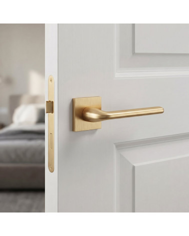 Matt gold Scandi slim square door handles