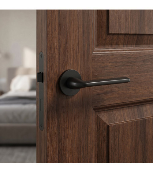 Black Scandi Slim Door Handle Designer Hardware