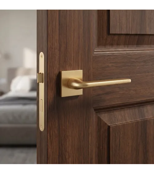 Scandi slim square plate door handle designer ironmongery