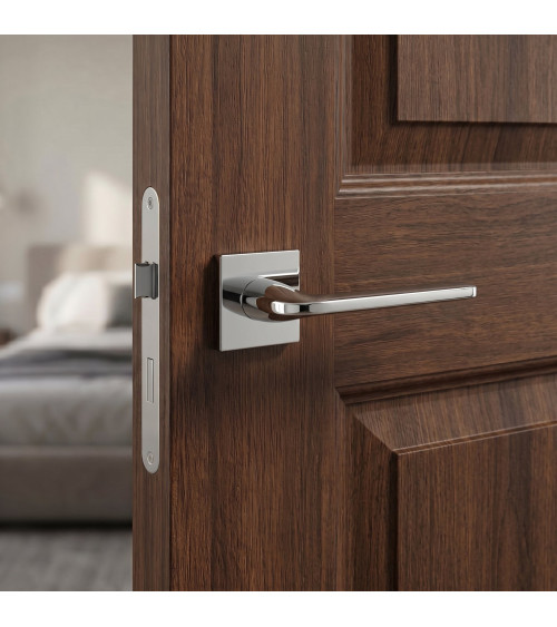 Polished chrome Scandi slim door handle design handle