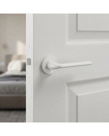 White Scandi Slim Round Door Handles