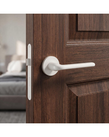 White Scandi Slim Round Door Handles