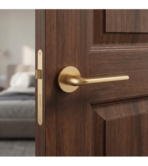 Matt gold Scandi slim door handle designer ironmongery