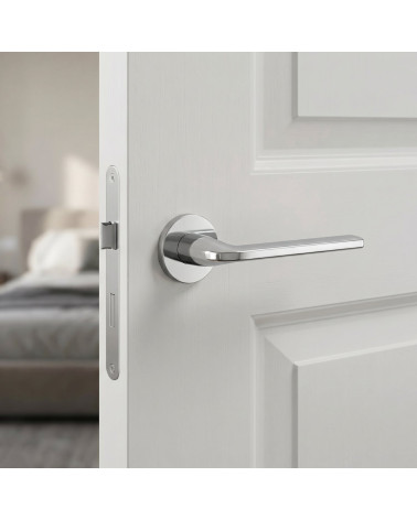 Scandi round slim polished chrome door handles