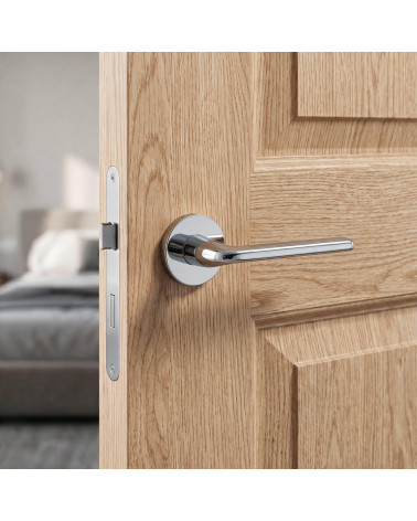 Scandi round slim polished chrome door handles