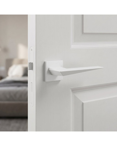 Blade white door handles