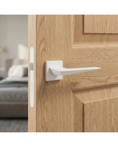 Blade white door handles