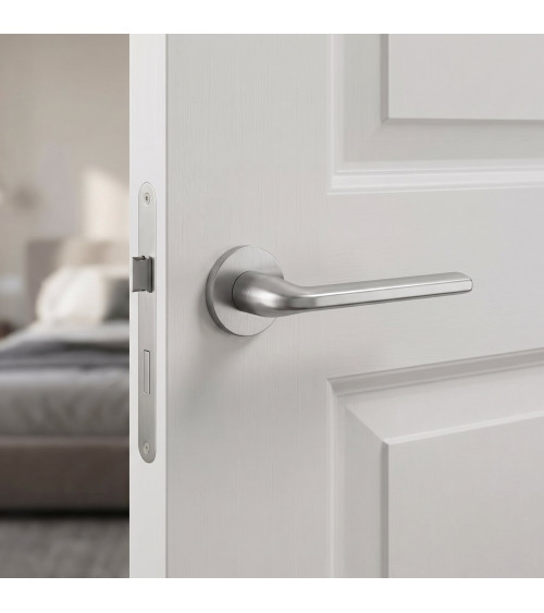 Scandi slim satin chrome door handle design hardware