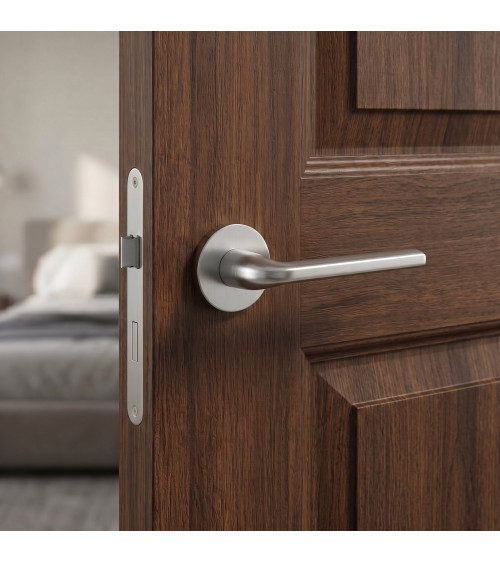 Scandi slim satin chrome door handle design hardware