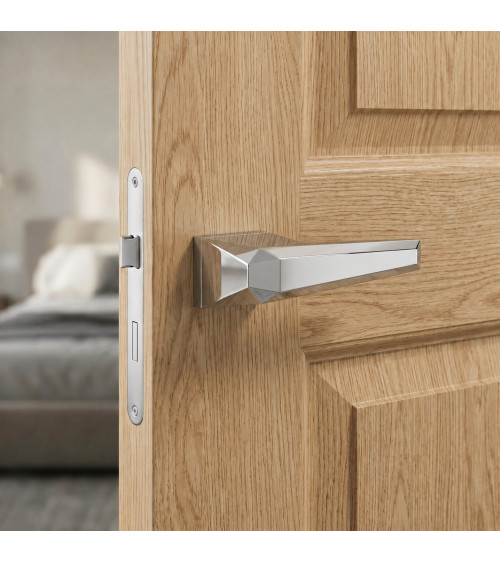 Polished chrome Prisme door handle designer handle