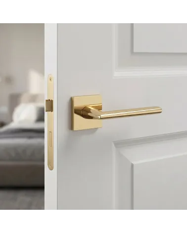 Polished gold PRIMULA square door handles