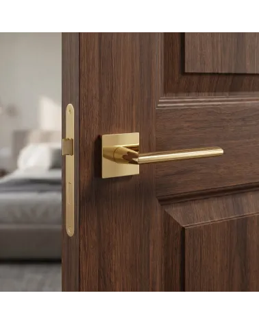 Polished gold PRIMULA square door handles