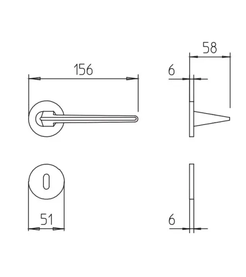 Mandelli Aries door handle designer handle colour 3