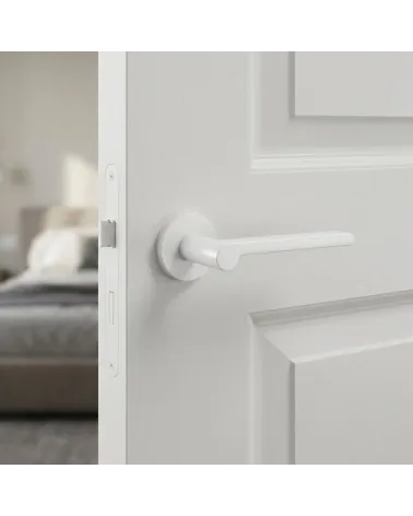 Pandora round white door handles