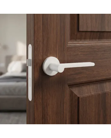 Pandora round white door handles