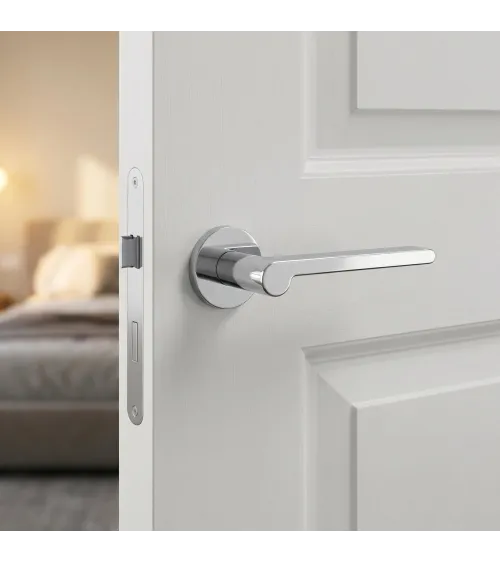 Polished chrome Pandora door handle design handle