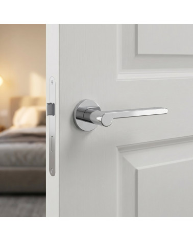 Pandora round polished chrome door handles