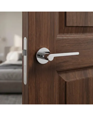 Polished chrome Pandora round door handles