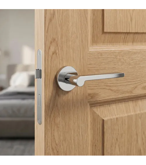 Polished chrome Pandora door handle design handle