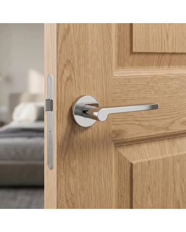 Pandora round polished chrome door handles