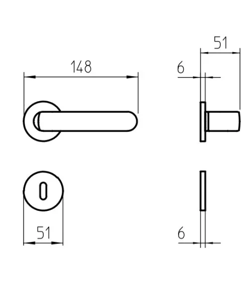 Mandelli PP33 door handle design handle colour 1