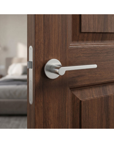 Pandora round satin chrome door handles