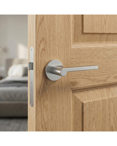Pandora round satin chrome door handles