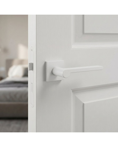 Square white Pandora door handles