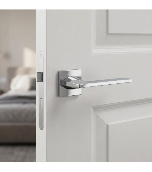 Polished chrome Harmony door handle design handle