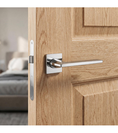 Polished chrome Harmony door handle design handle