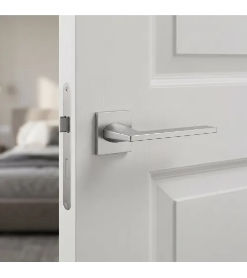 Satin chrome Harmony door handle design handle