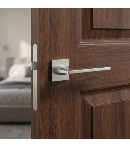 Satin chrome Harmony door handle design handle