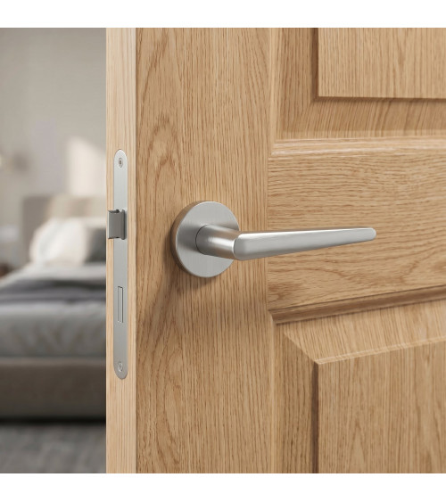 Satin chrome Arrow design door handle