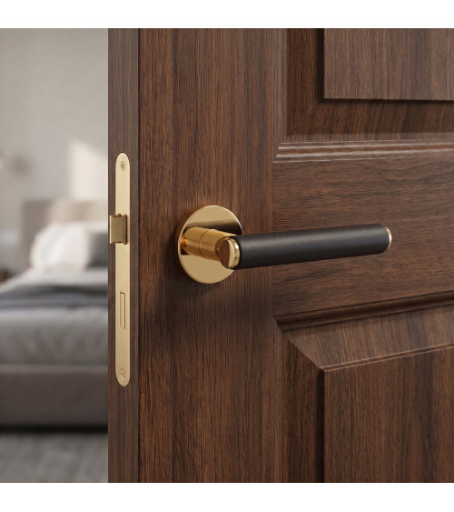 Polished gold EGERIA door handle designer handle