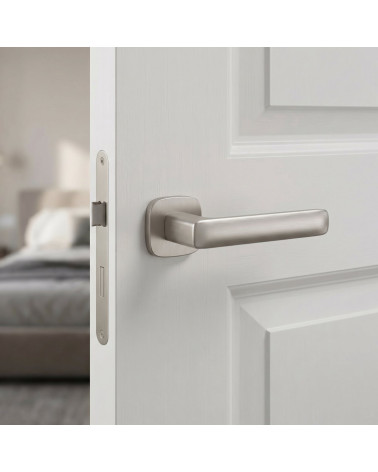 STELLA Rounded Square Satin Nickel Door Handles