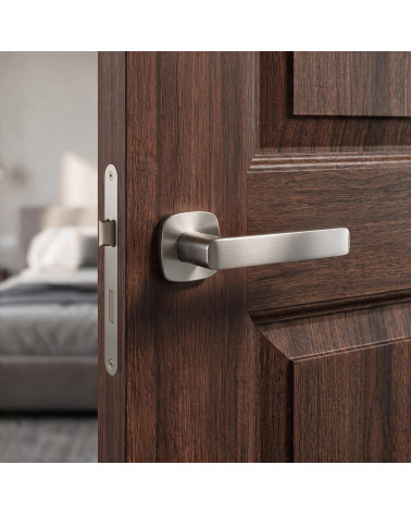 STELLA Rounded Square Satin Nickel Door Handles